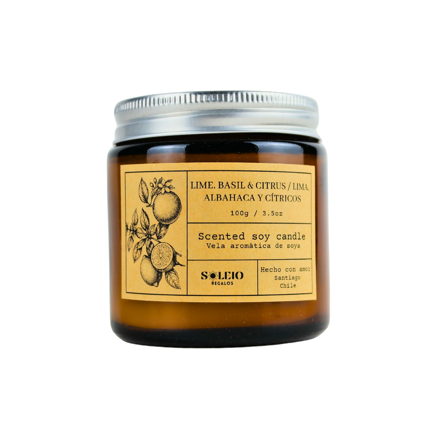 Vela Aromática Soya Albahaca Citricos
