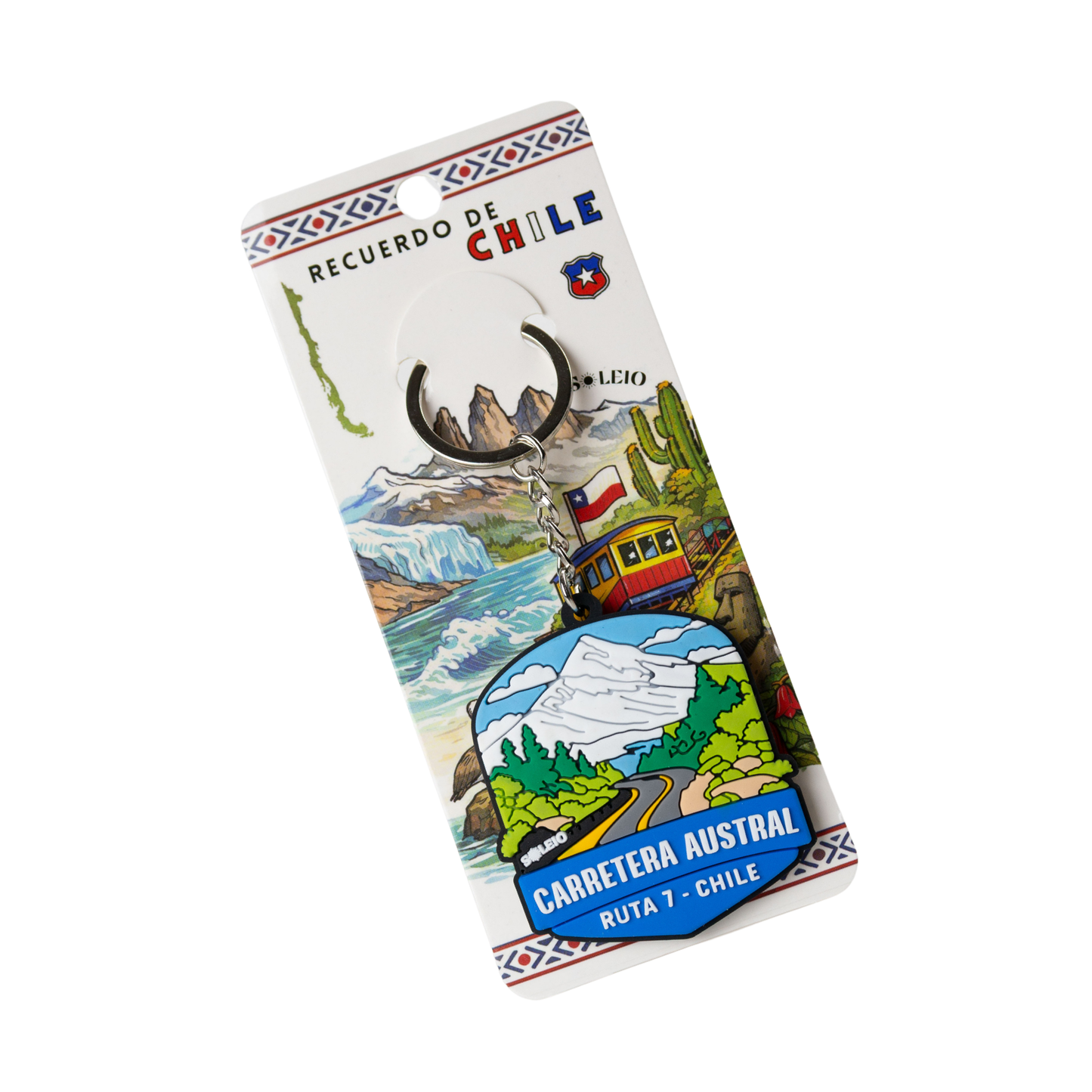 Pack 12 Llaveros De Goma Patch Travel Carretera Austral