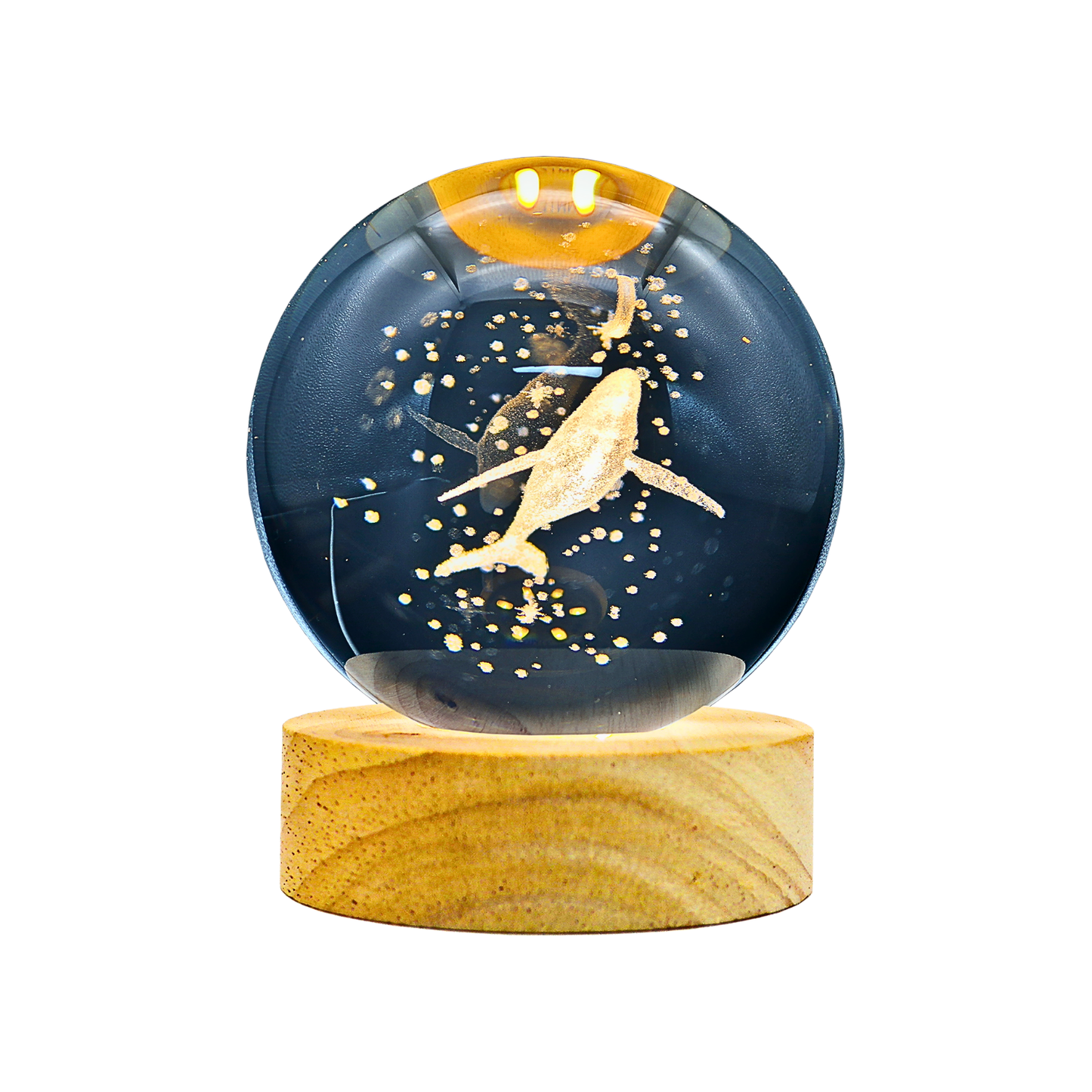 Lampara Bola De Cristal LED Ballena