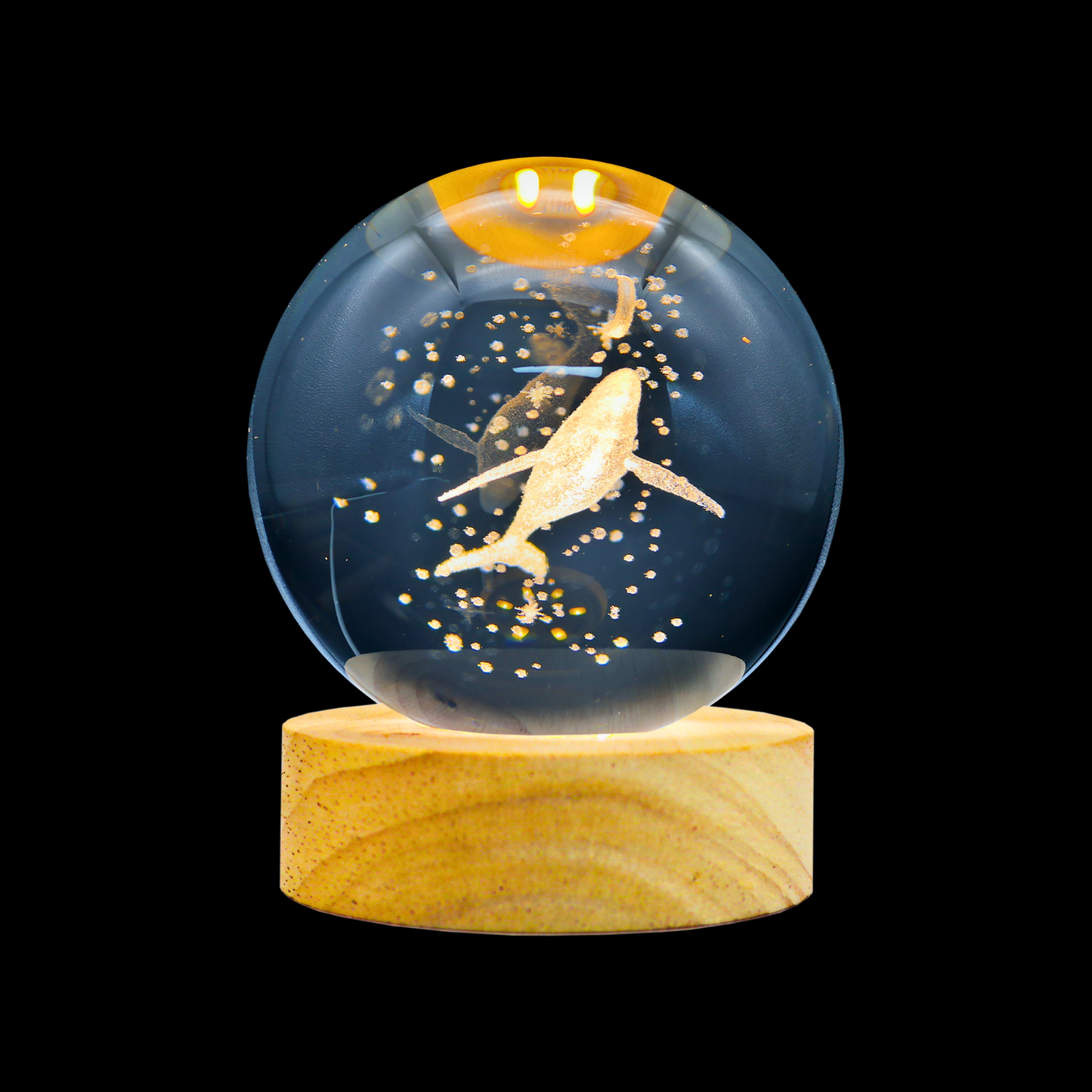 Lampara Bola De Cristal LED Ballena