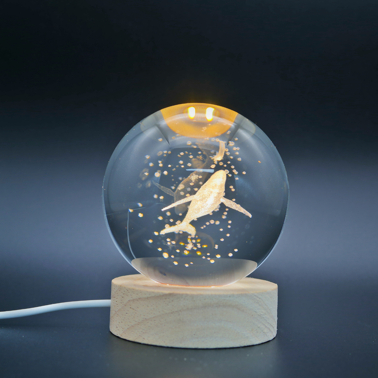 Lampara Bola De Cristal LED Ballena