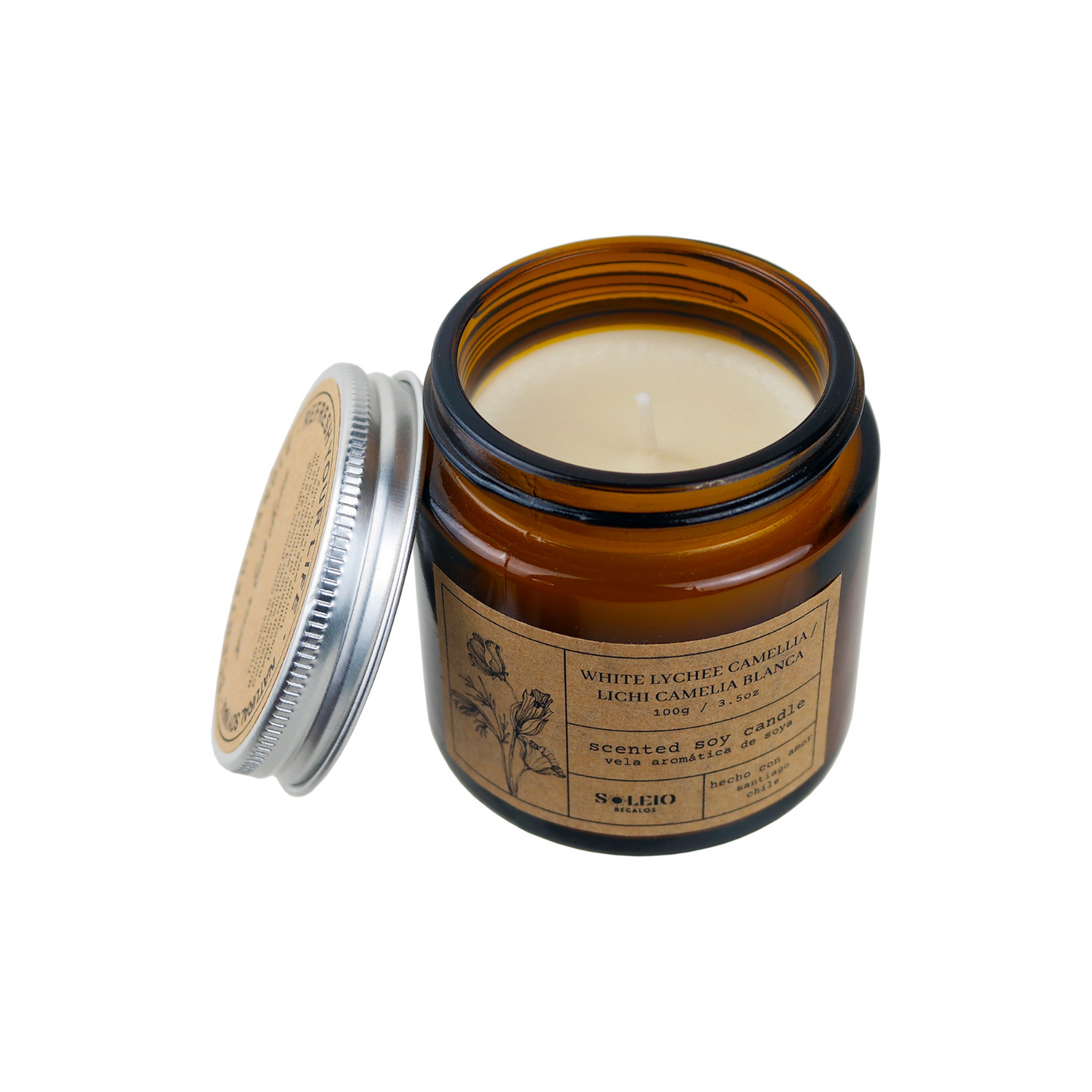 Vela Aromática Soya Lichi Camelia Blanca