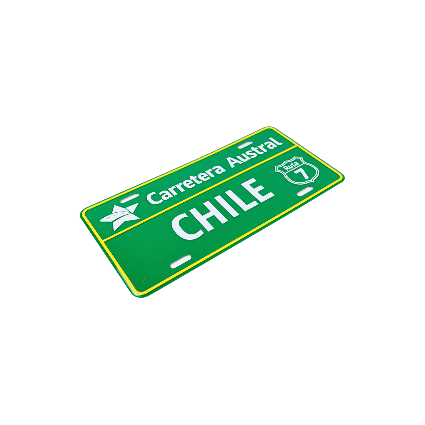 Pack 12 Cartel Metálico Chile Ruta 7