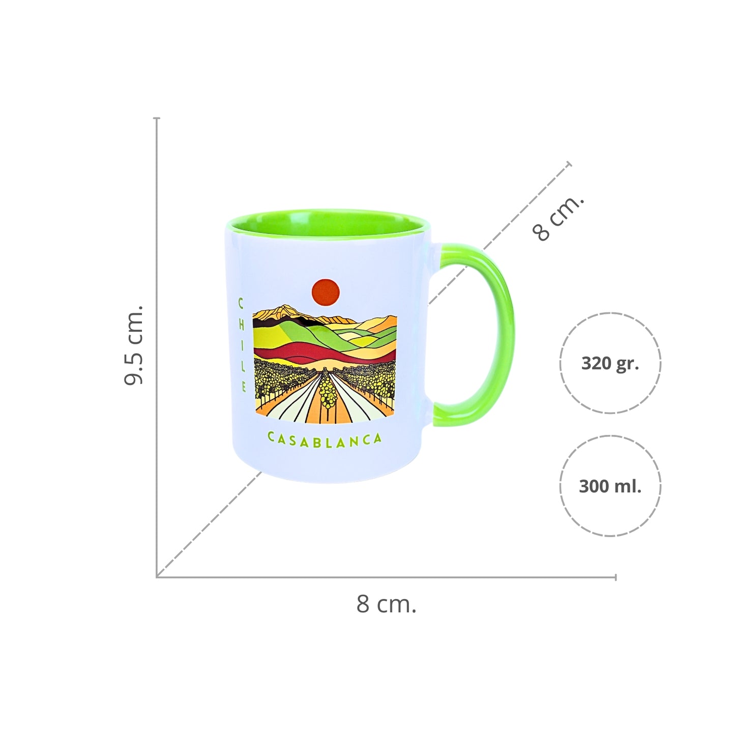 Taza De Cerámica Chile 300 Ml Casablanca