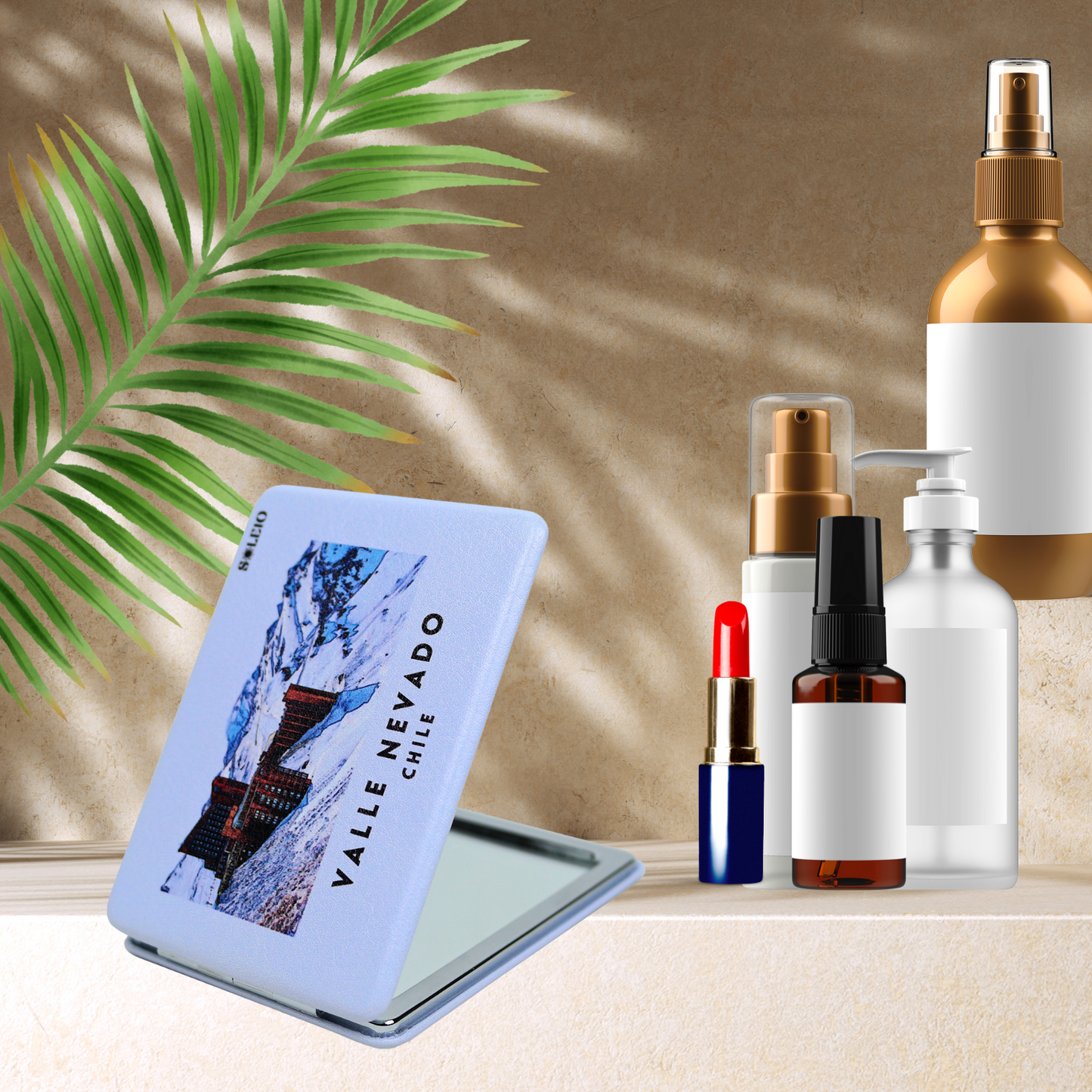 Espejo De Cartera Plegable Souvenir De Chile Valle Nevado