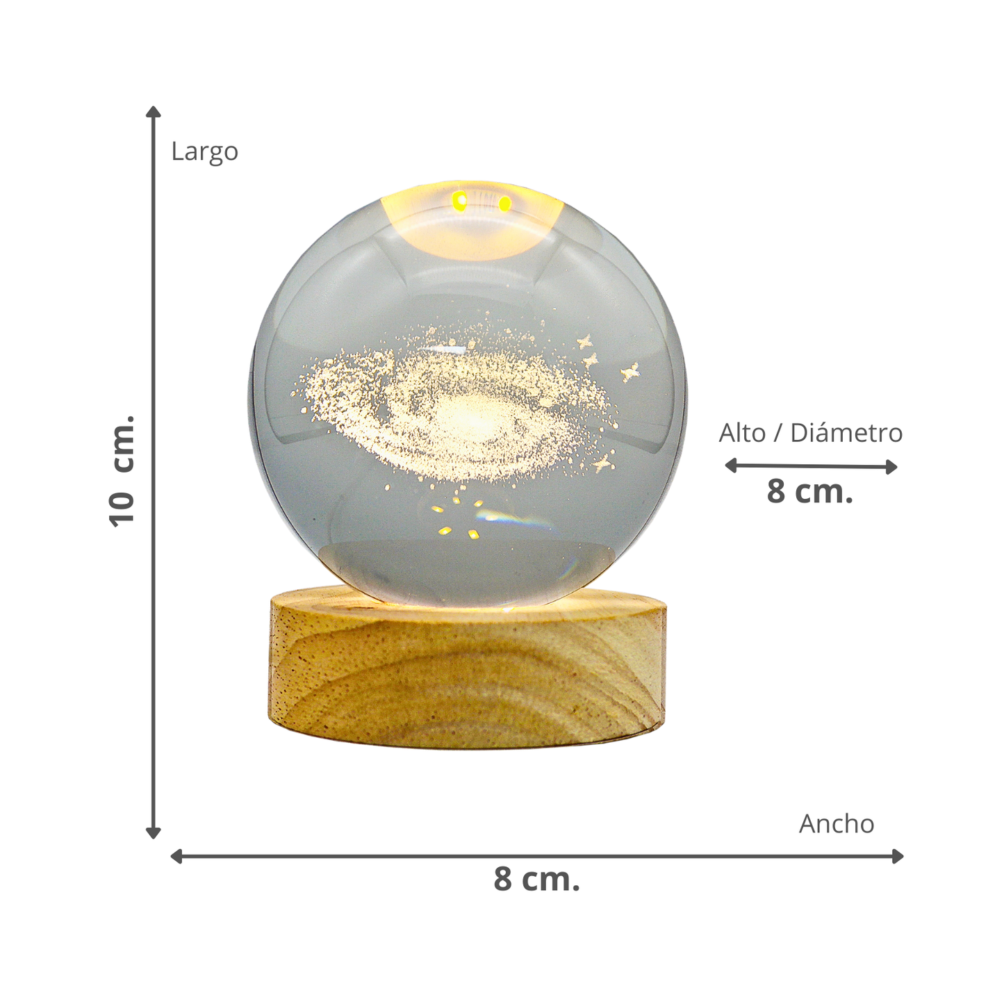 Lampara Bola De Cristal LED Galaxia