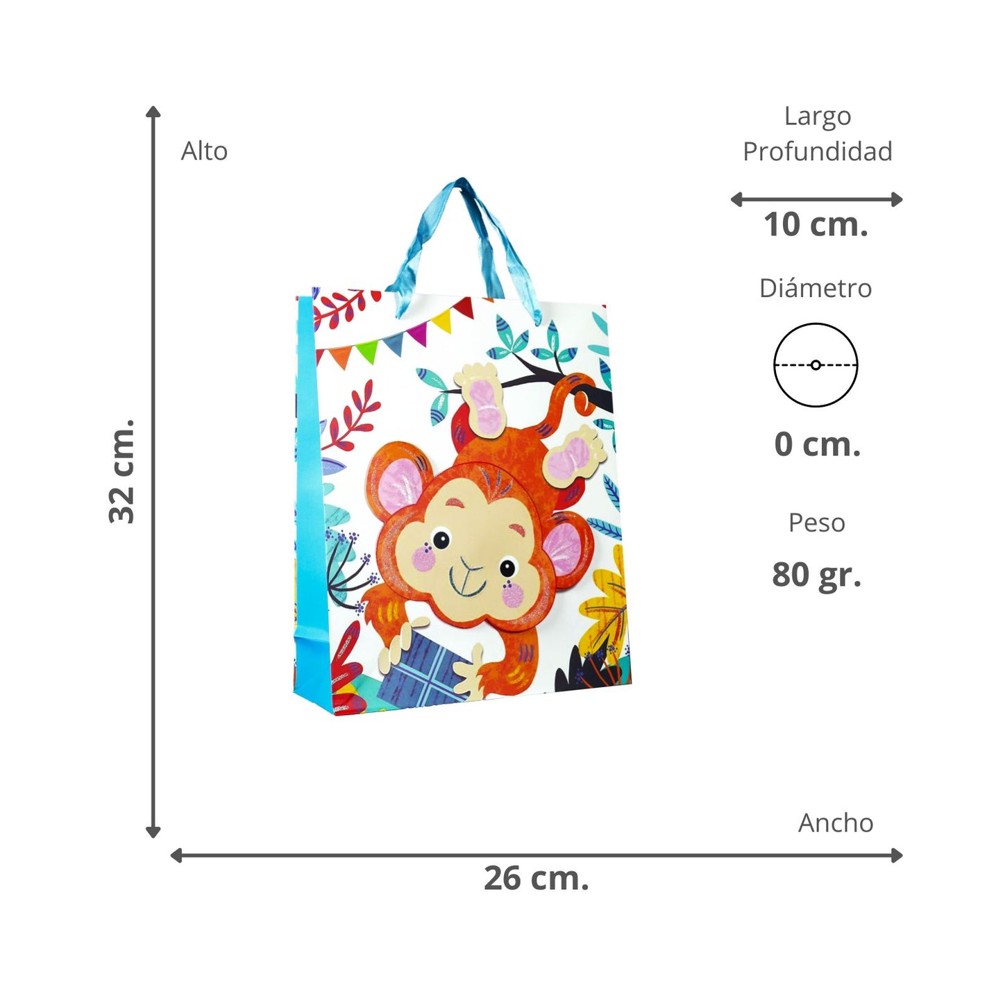 Bolsas De Regalo 32 X 26 X 10 Mono