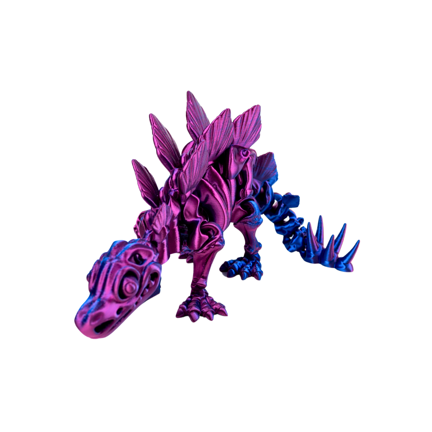 Juguete Dinosaurio Estegosaurio Tornasol Impresión 3D Morado