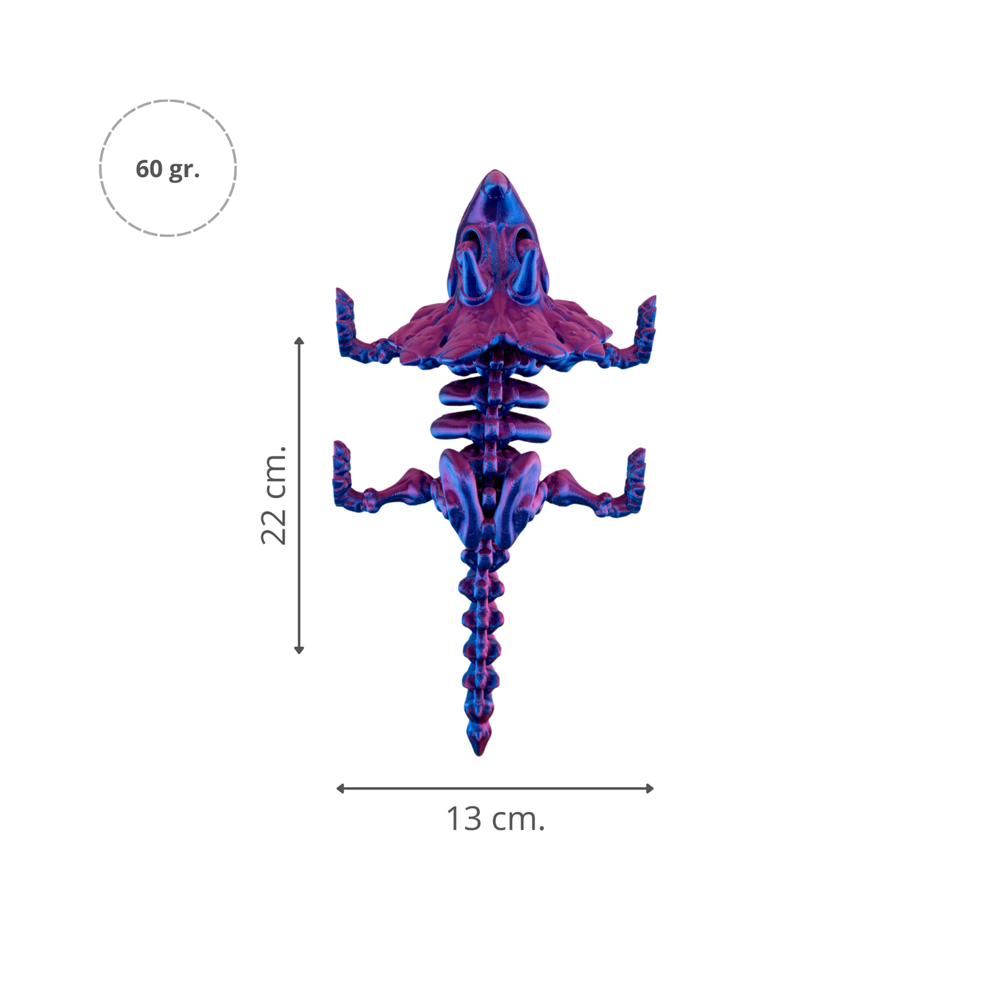 Juguete Dinosaurio Triceratops Tornasol Impresión 3D Morado