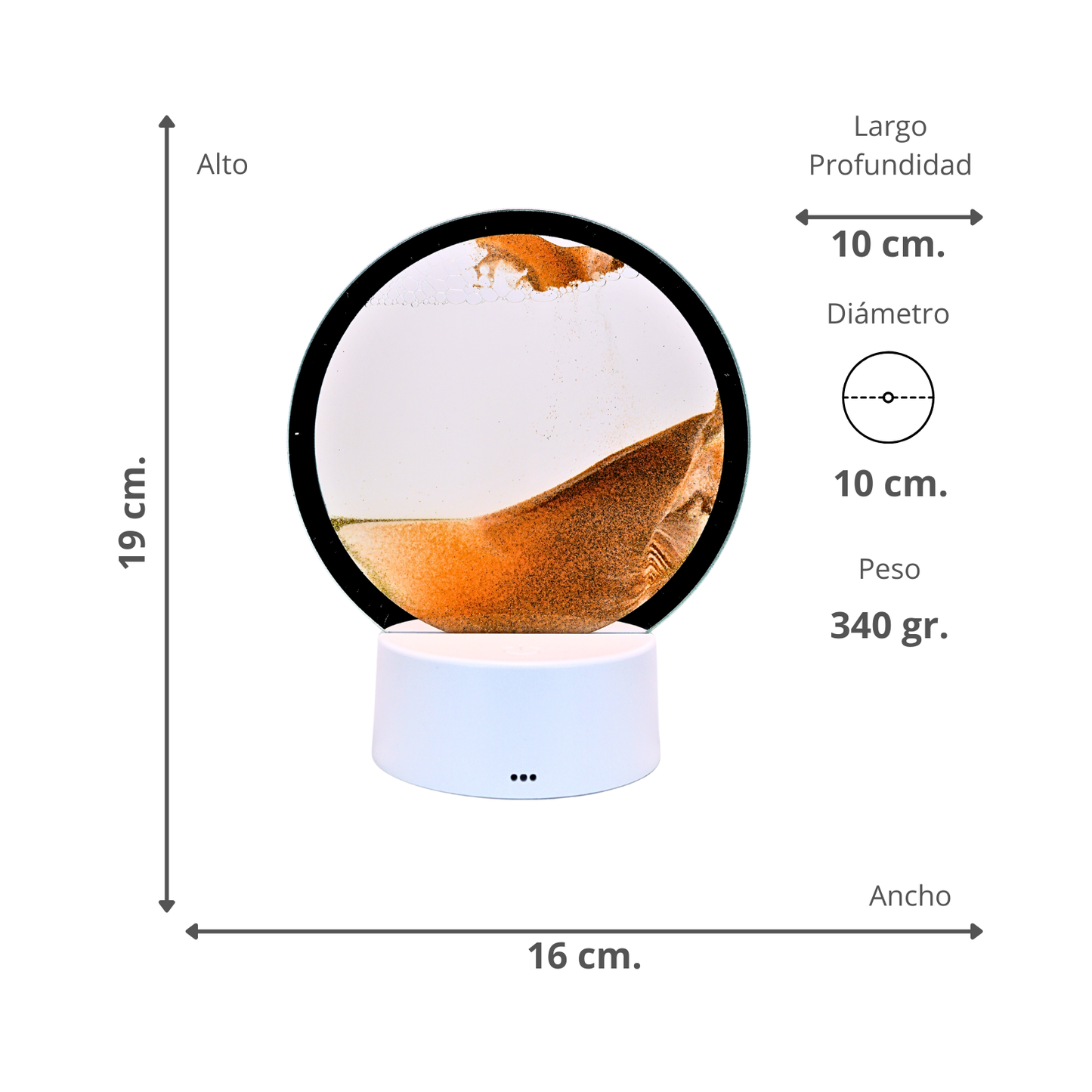 Decoración De Arena Mágica Con Luz LED RGB Naranja