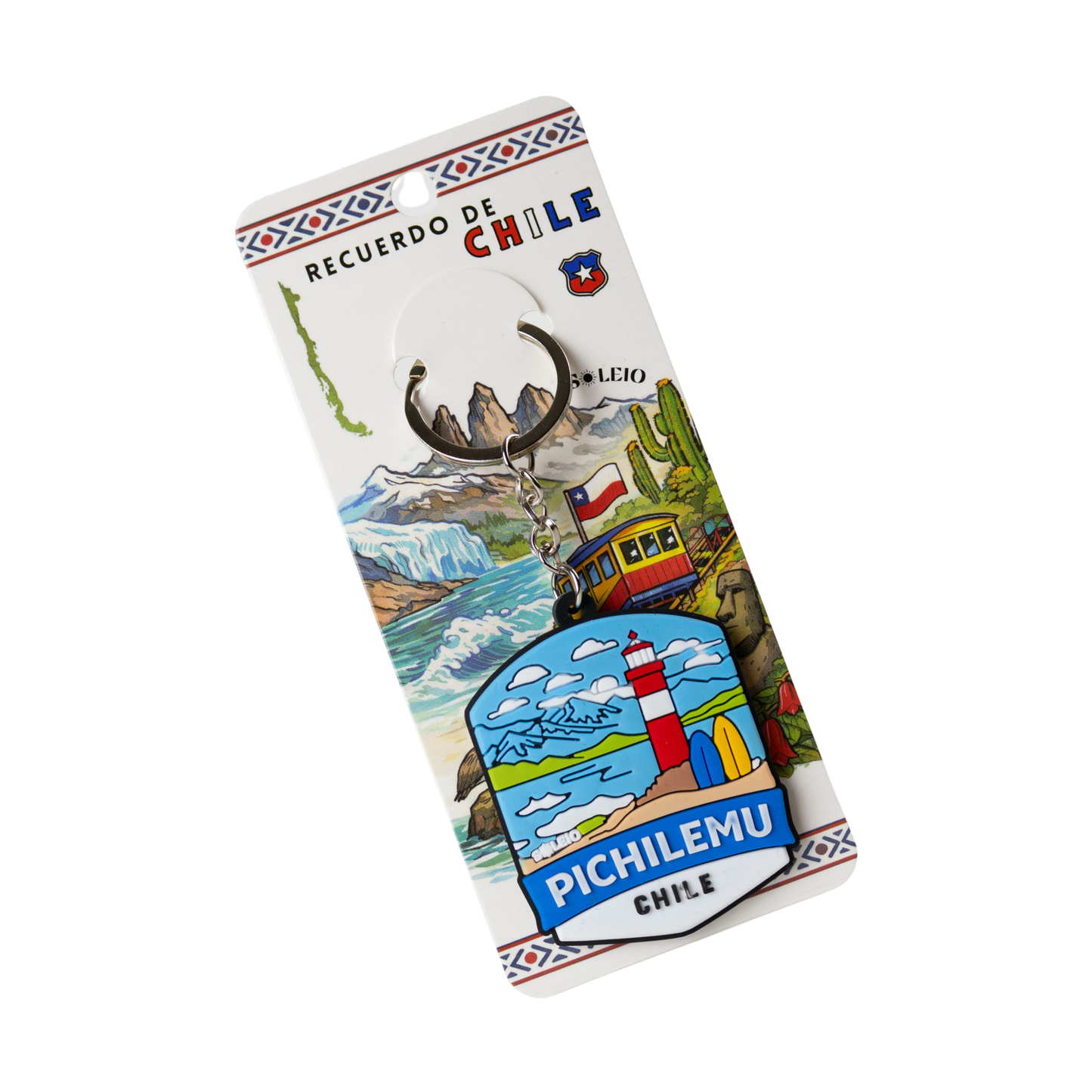 Pack 12 Llaveros De Goma Patch Travel Pichilemu