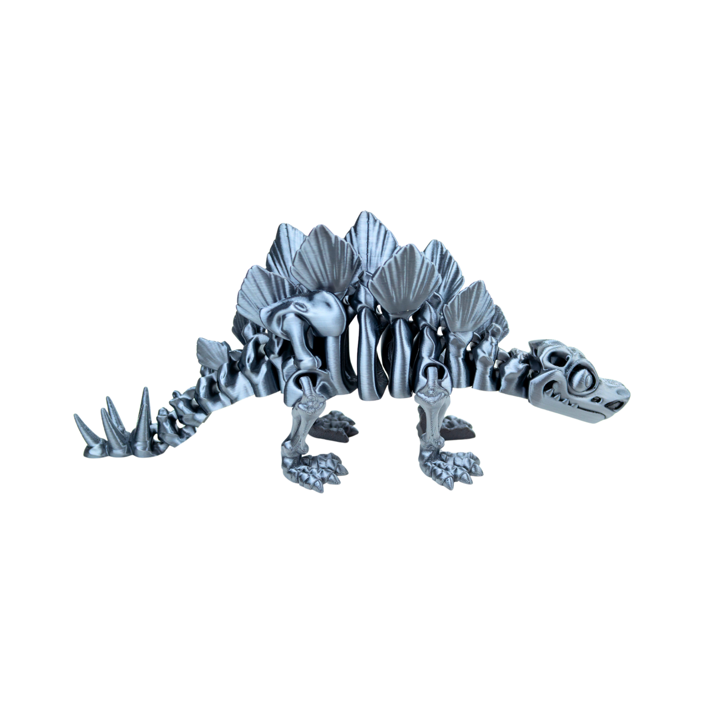 Juguete Dinosaurio Estegosaurio Tornasol Impresión 3D Plateado