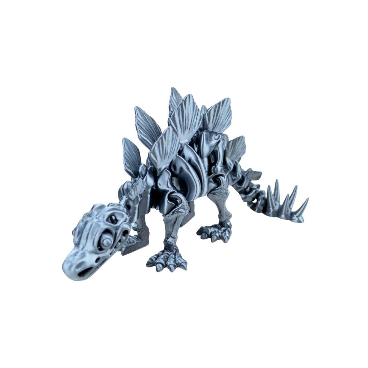 Juguete Dinosaurio Estegosaurio Tornasol Impresión 3D Plateado