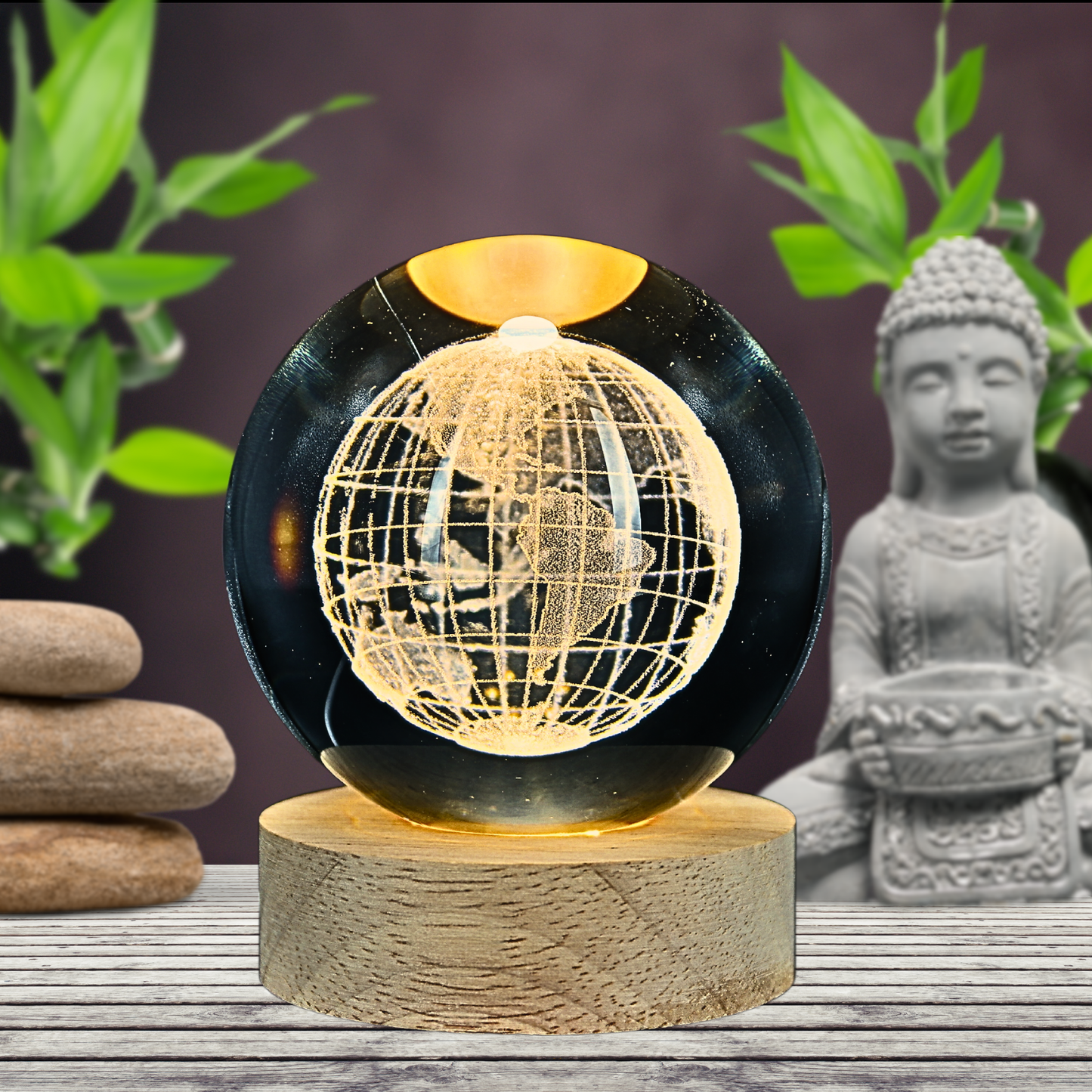 Lampara Bola De Cristal LED Globo Mundo