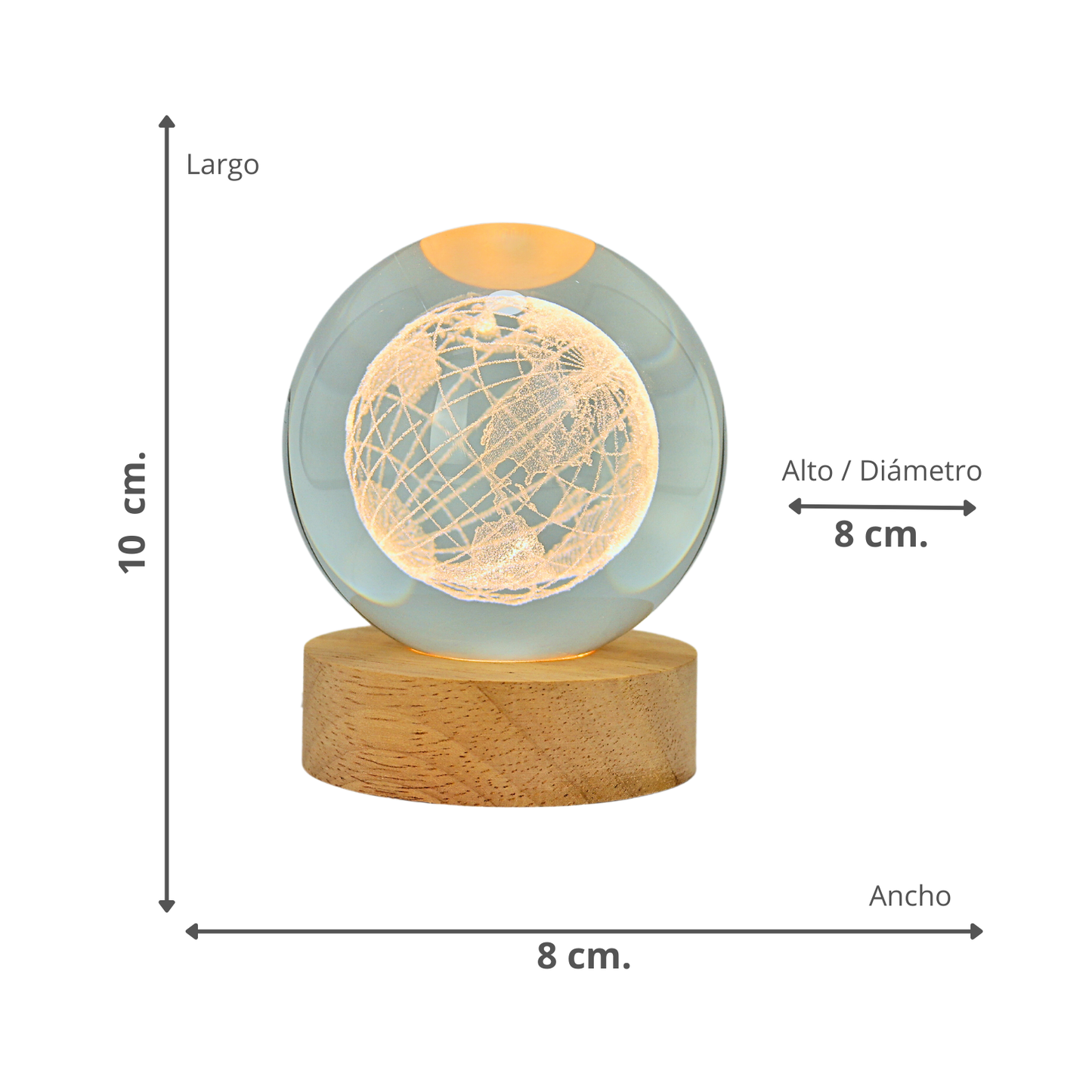 Lampara Bola De Cristal LED Globo Mundo