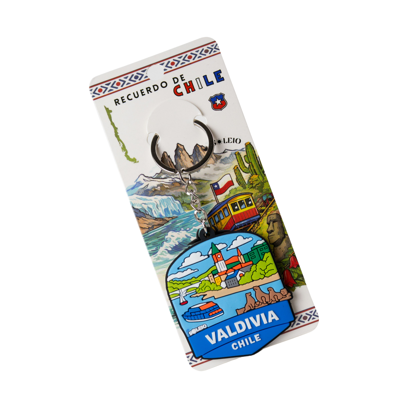 Pack 12 Llaveros De Goma Patch Travel Valdivia