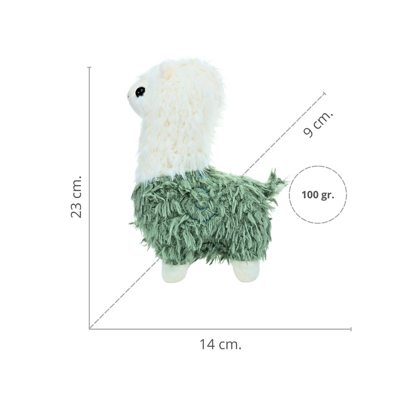 Juguete Peluche Diseño De Alpaca De Chile Verde