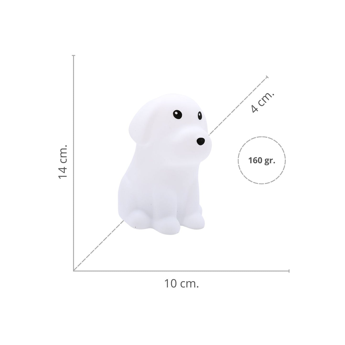 Lámpara de Noche de Silicona LED RGB Squishy Perrito