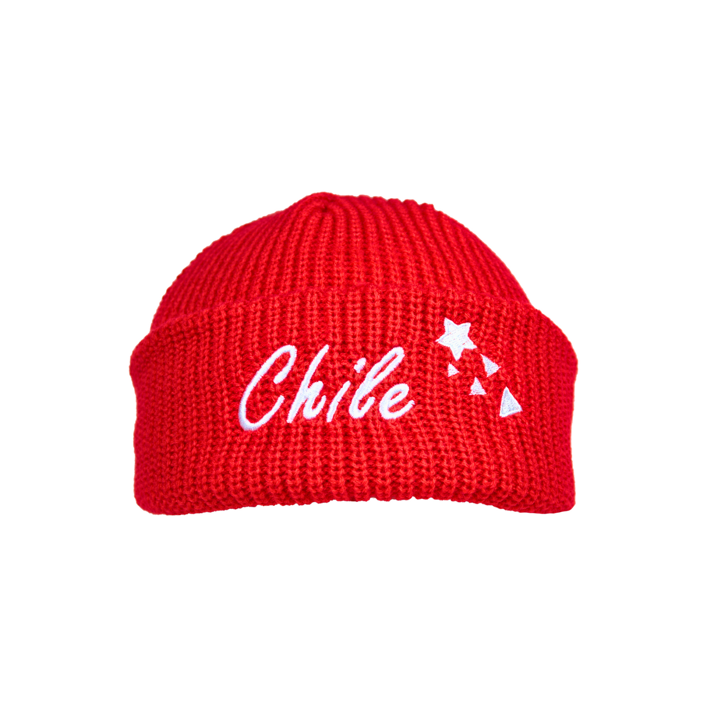 Gorro Beanie Bordado De Chile Rojo Estrella