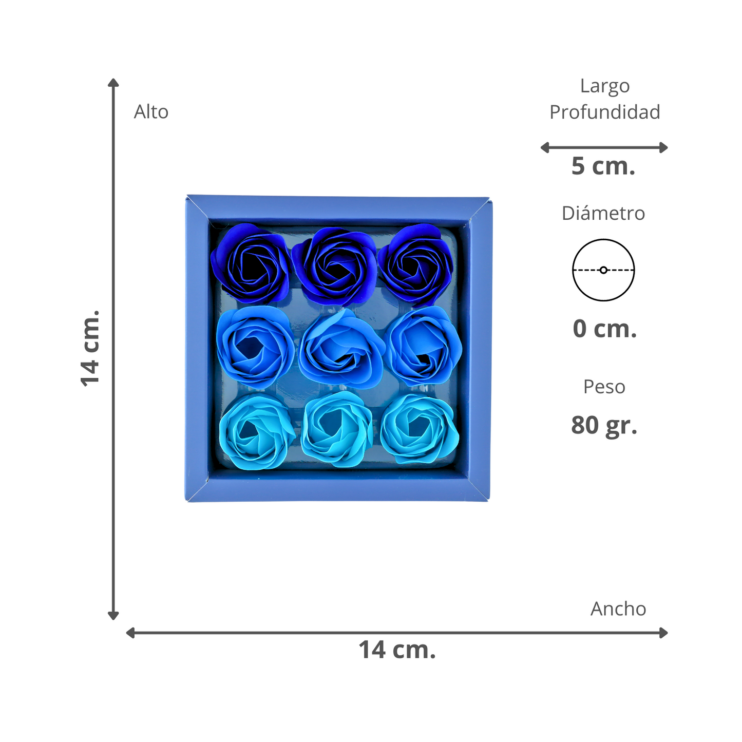 Set 9 Jabones Pétalos De Rosas Baño Spa Azul