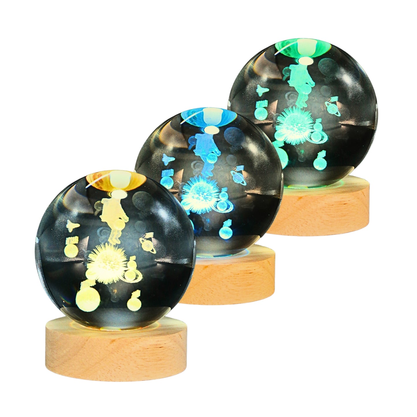 Lampara Bola De Cristal LED RGB Colores Astronauta