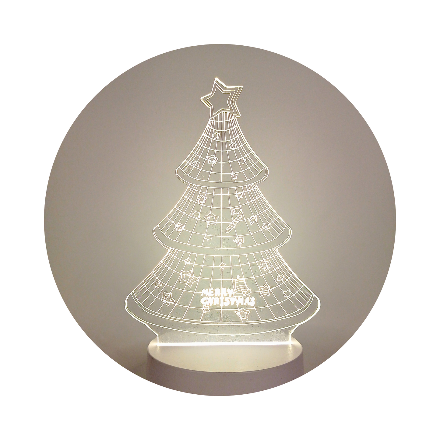 Lámpara LED De Mesa 3D USB Luz Arbol Navidad