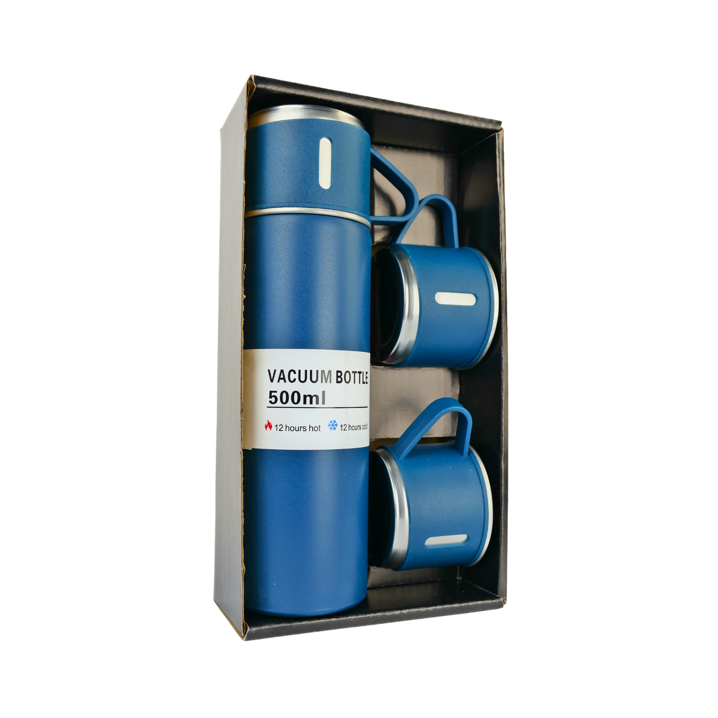 Set Termo Acero Inoxidable Con 3 Tazas 500 Ml Azul