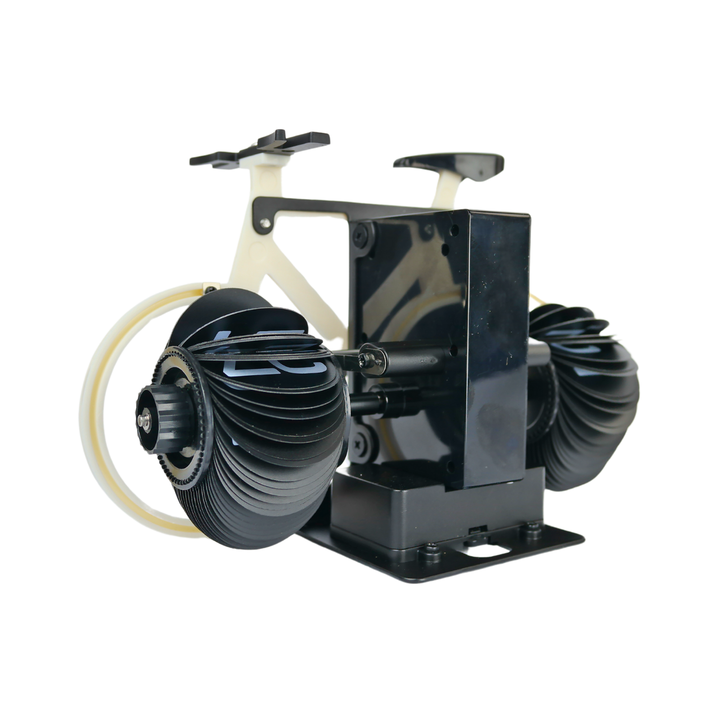 Reloj de Escritorio Mecánico Giratorio Bicicleta Beige