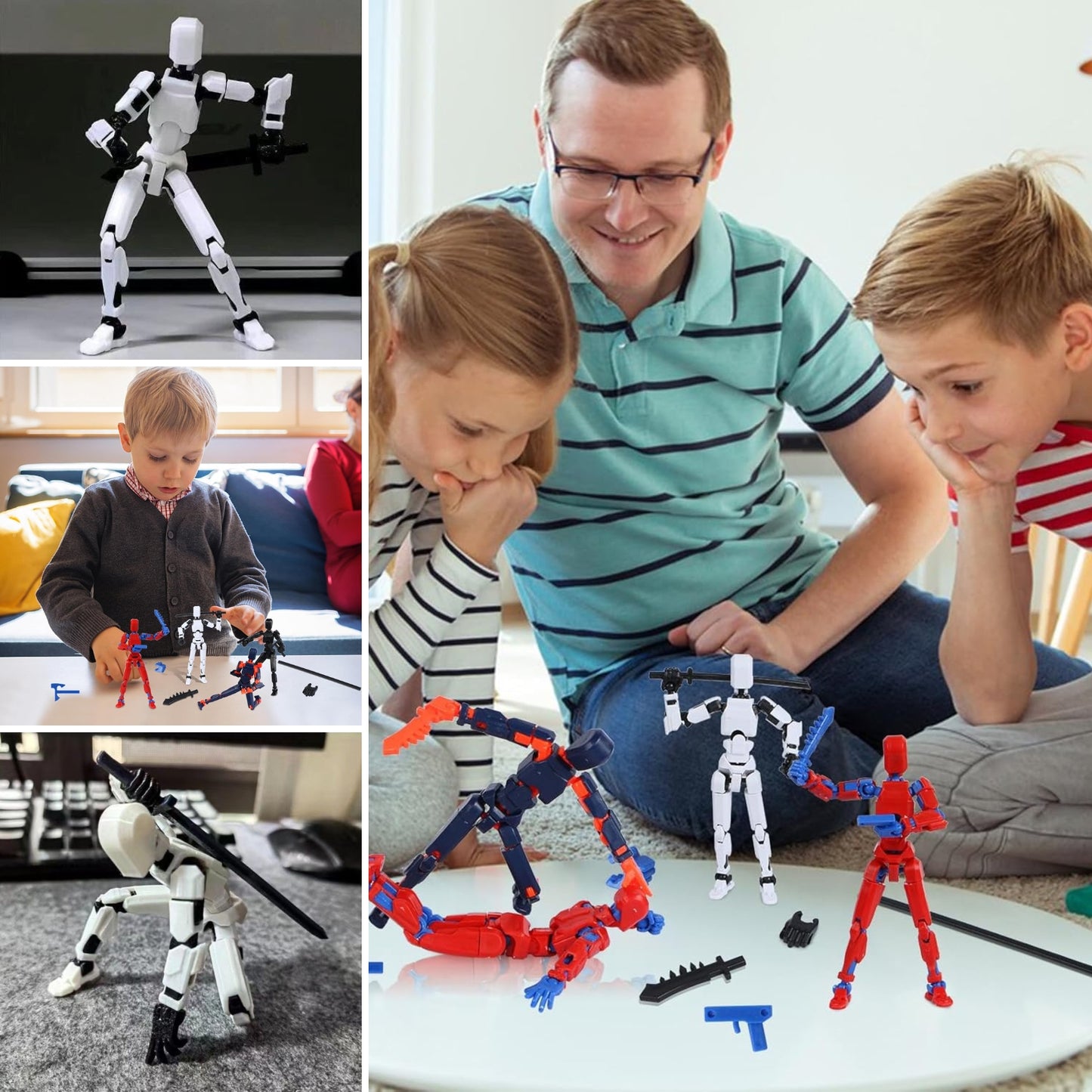 Figura De Acción T13 Articulado Impreso En 3D Kit Diy Blanco