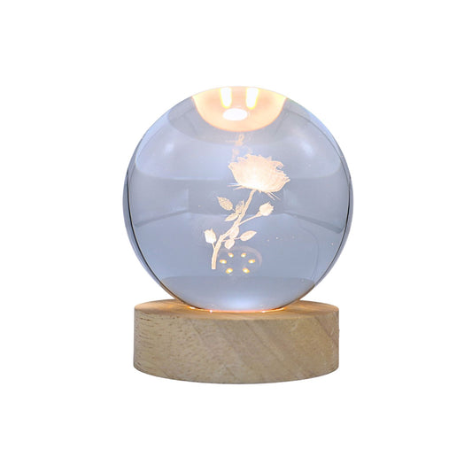 Lampara Bola De Cristal LED Rosa