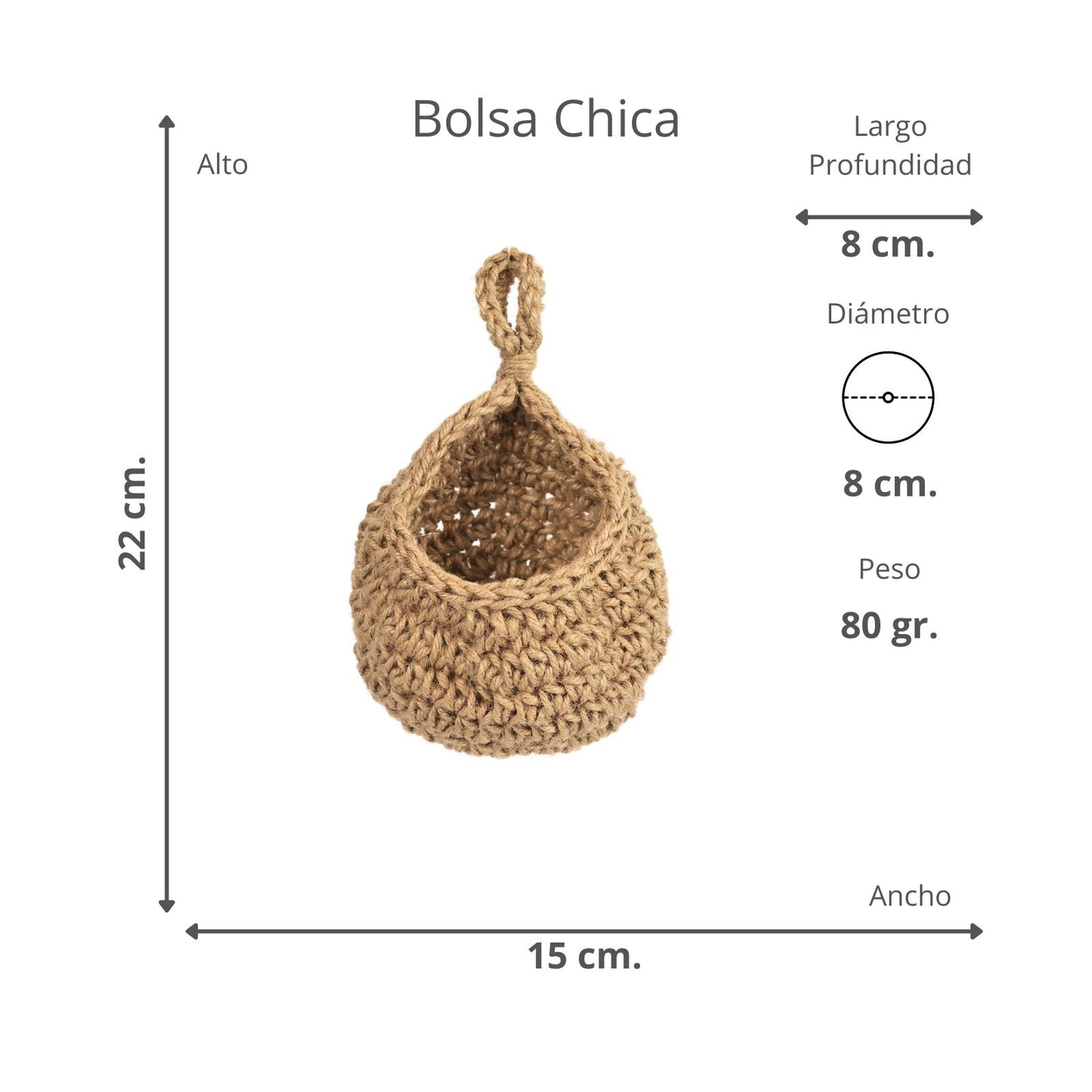 Bolsa Colgante Rattan Ecológicas Multiusos Chica