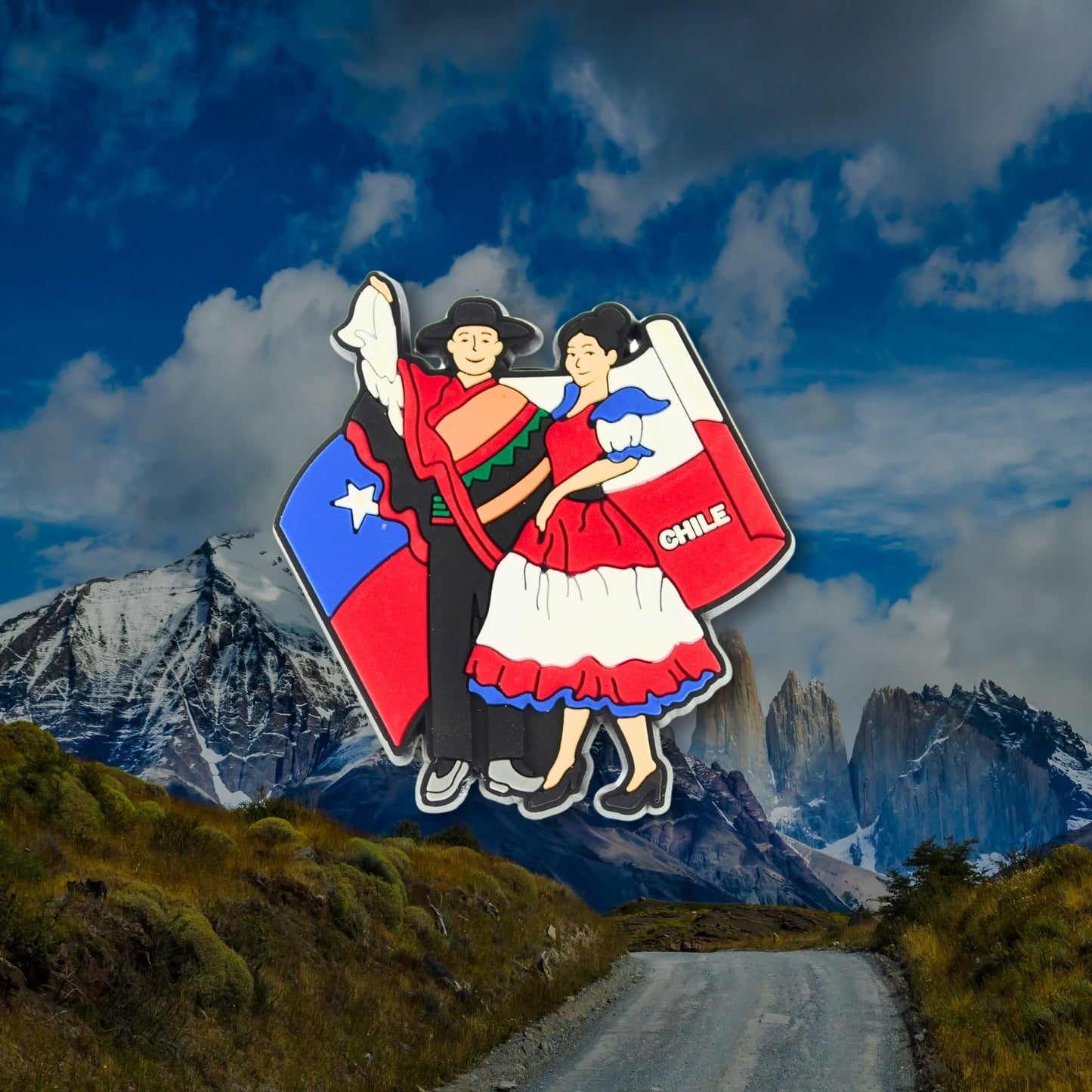 Imán De Goma Refrigerador Souvenir Chile Huasos