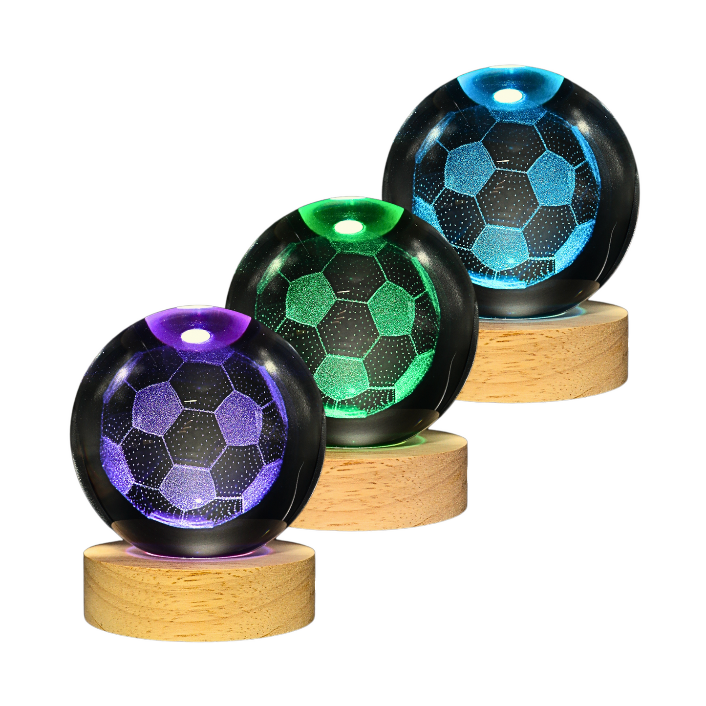 Lampara Bola De Cristal LED RGB Colores Futbol