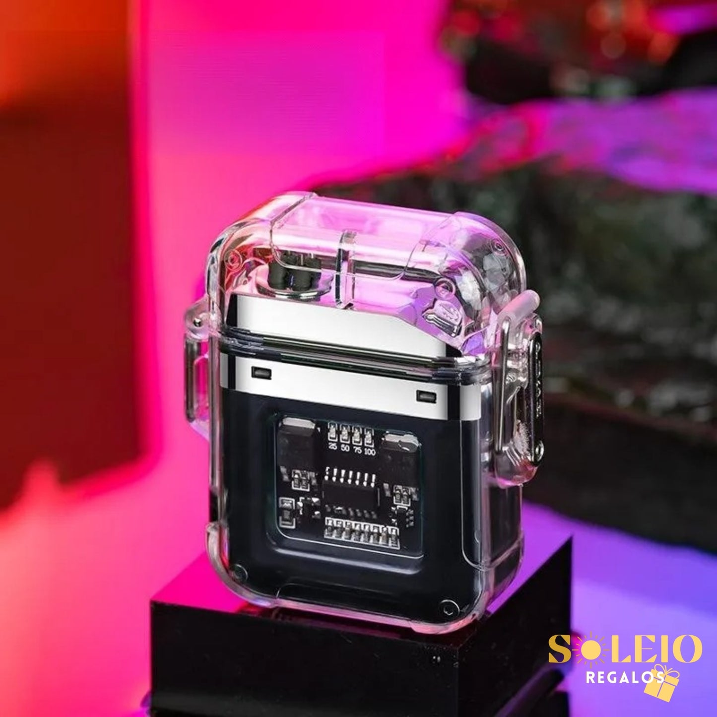 Encendedor de Plasma Doble Arco Recargable Negro