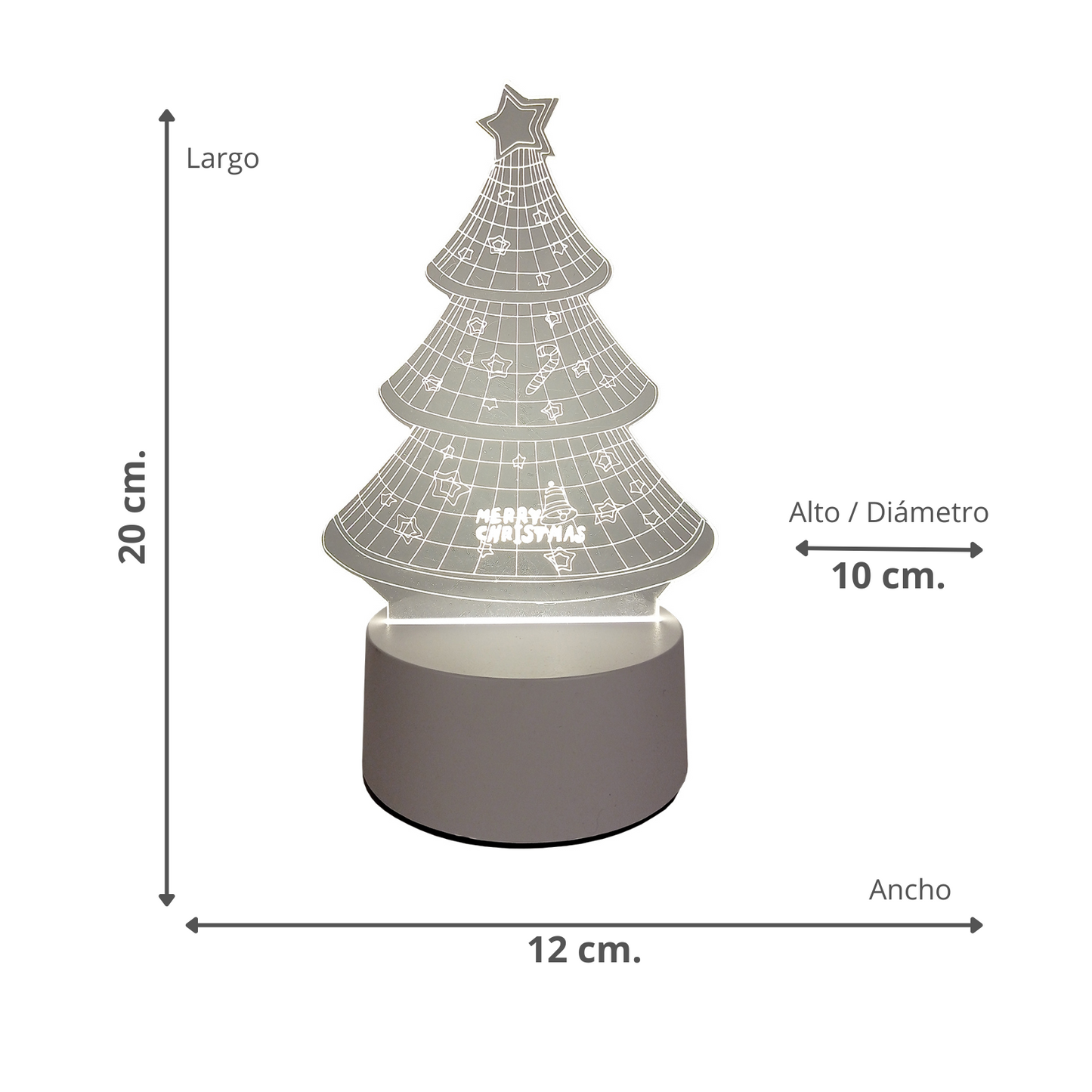 Lámpara LED De Mesa 3D USB Luz Arbol Navidad