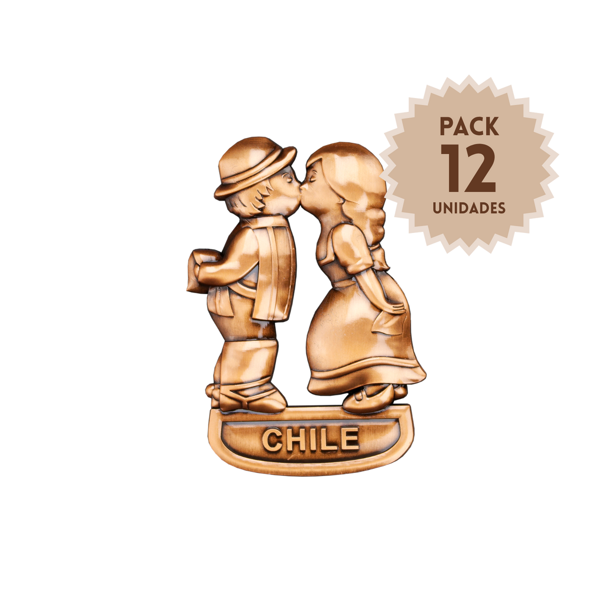 Pack 12 Imanes Color Cobre Pareja Huasos
