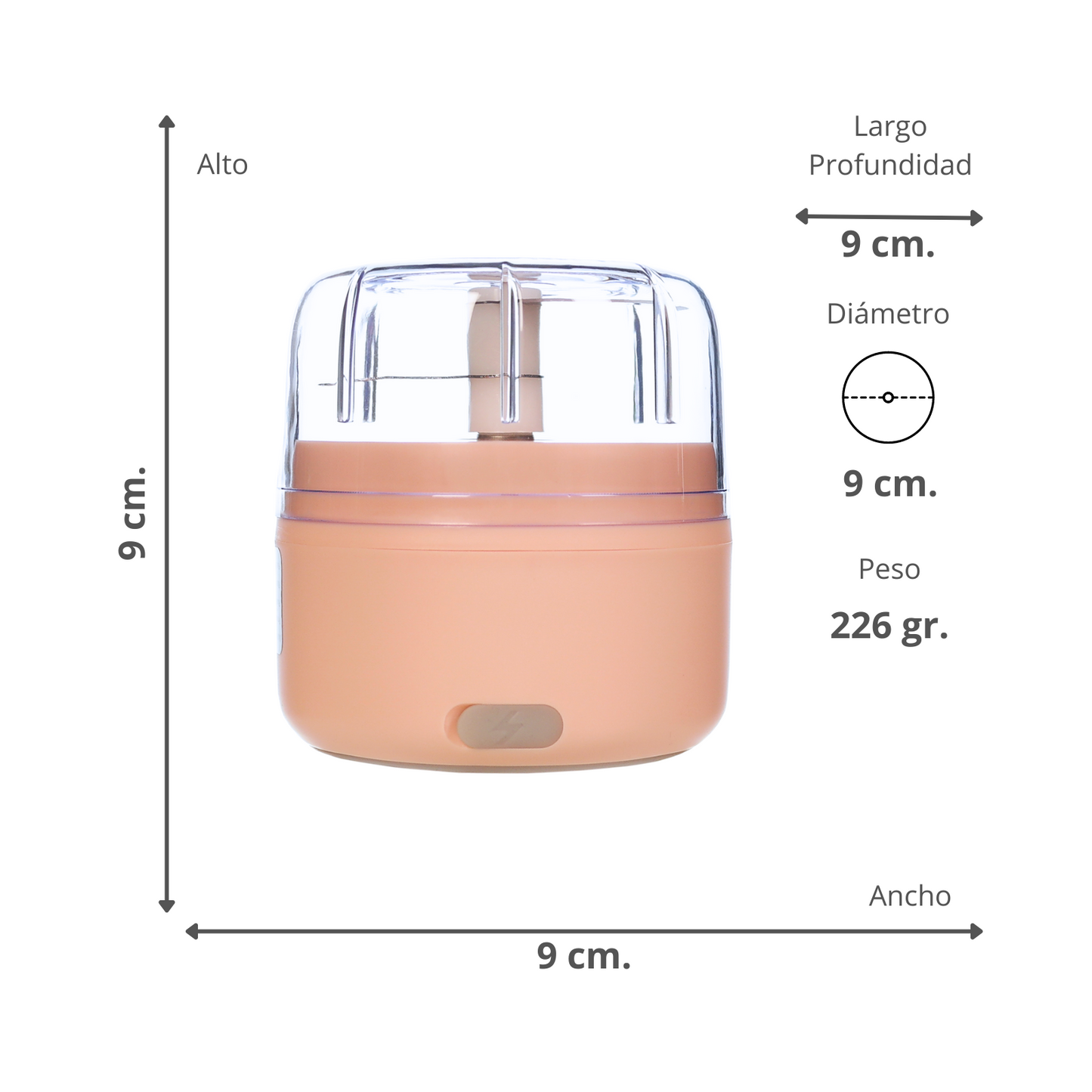 Mini Picador De Ajo Moledor De Verduras USB Rosa