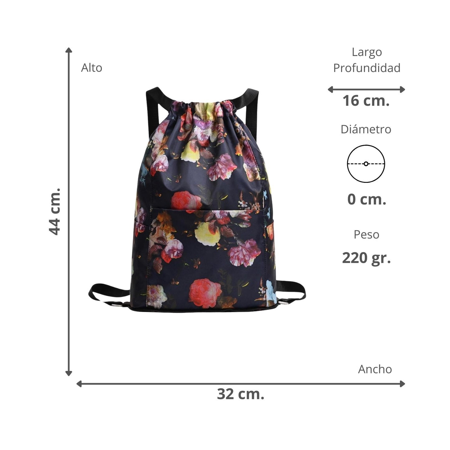 Mochila Plegable impermeable Multiuso Flores