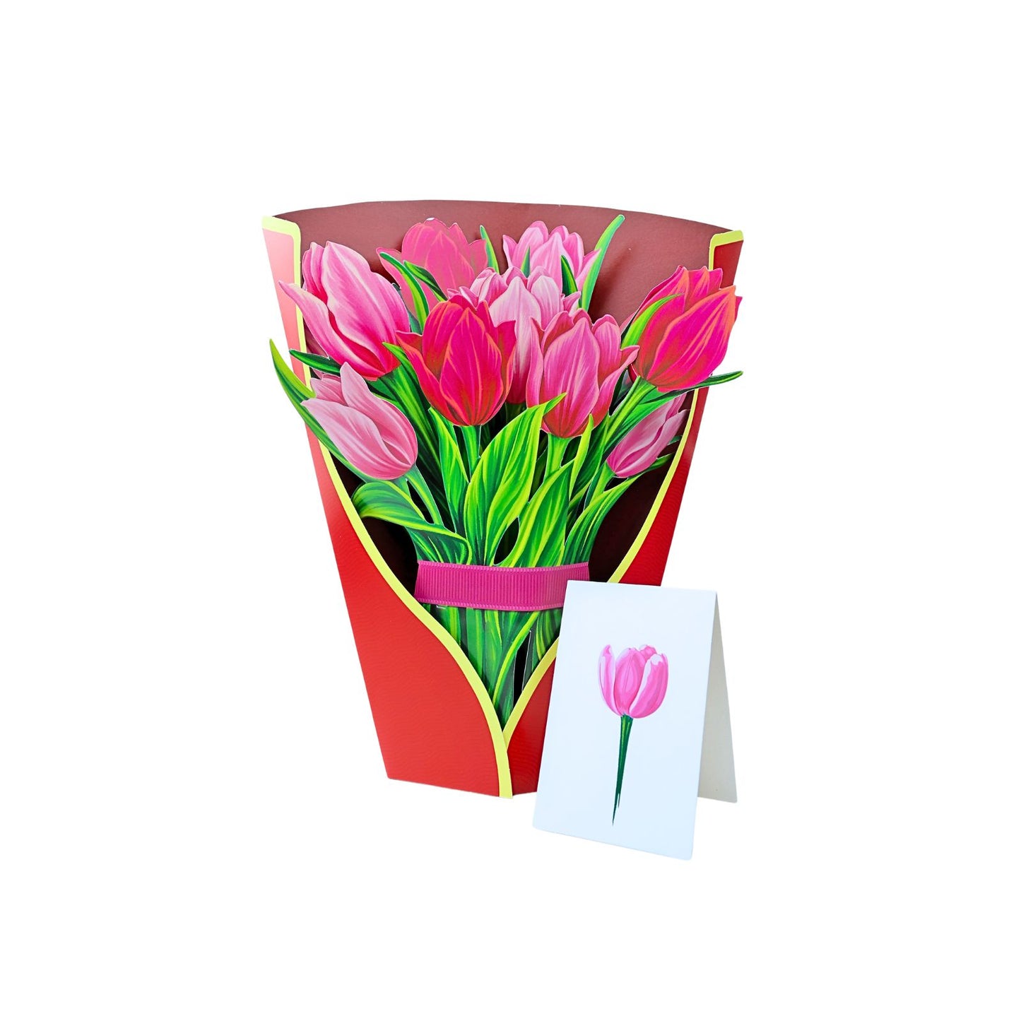 Tarjeta De Felicitaciones Bouquet De Flores 3D Tulipán