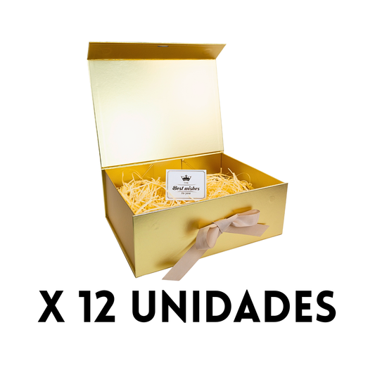 Pack 12 Gift Box Caja Para Regalos Dorada Tamaño XL