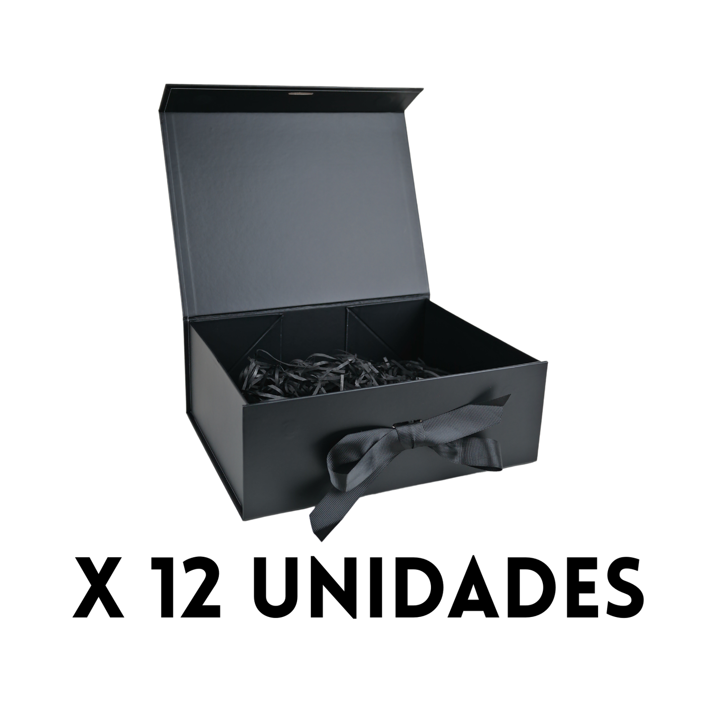 Pack 12 Cajas de Regalos Plegable Negro L