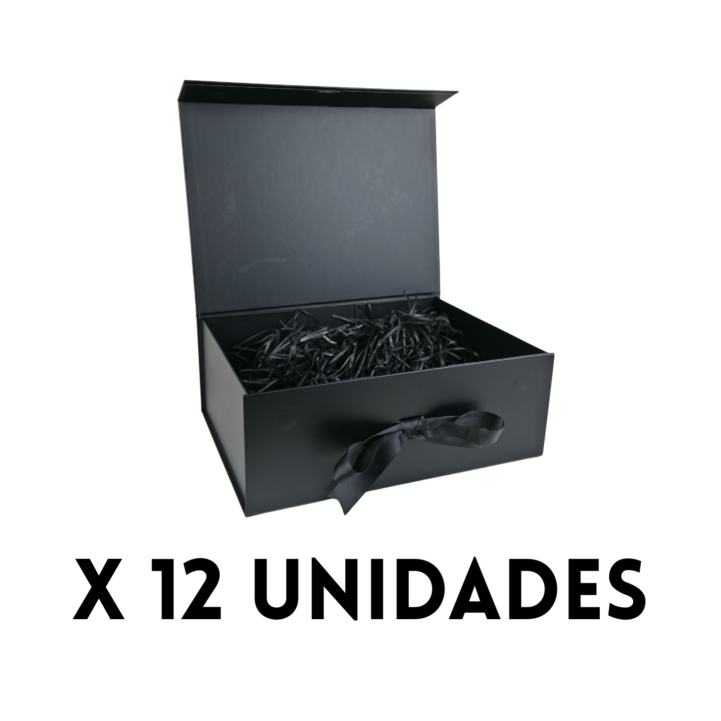 Pack 12 Gift Box Caja Para Regalos Con Tapa Premium Tamaño XL Negro