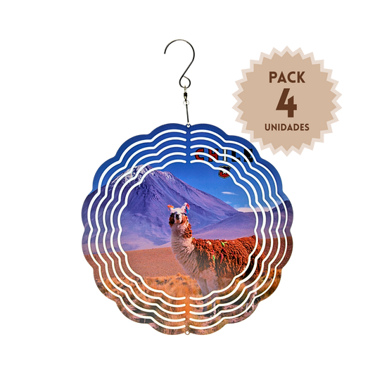 Pack 4 Colgantes Decorativos Remolino 3D Chile Alpaca