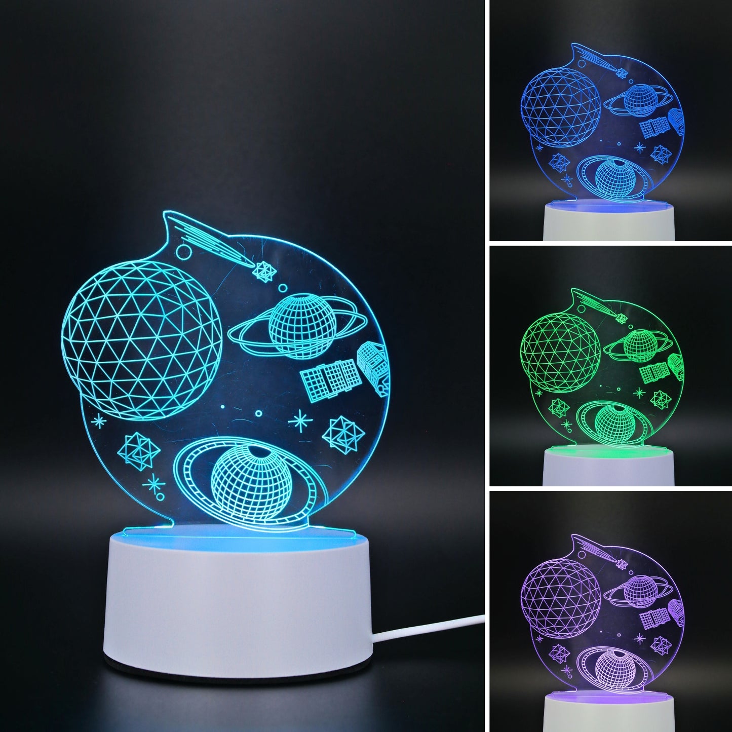 Lámpara Led RGB visualización 3D Universo