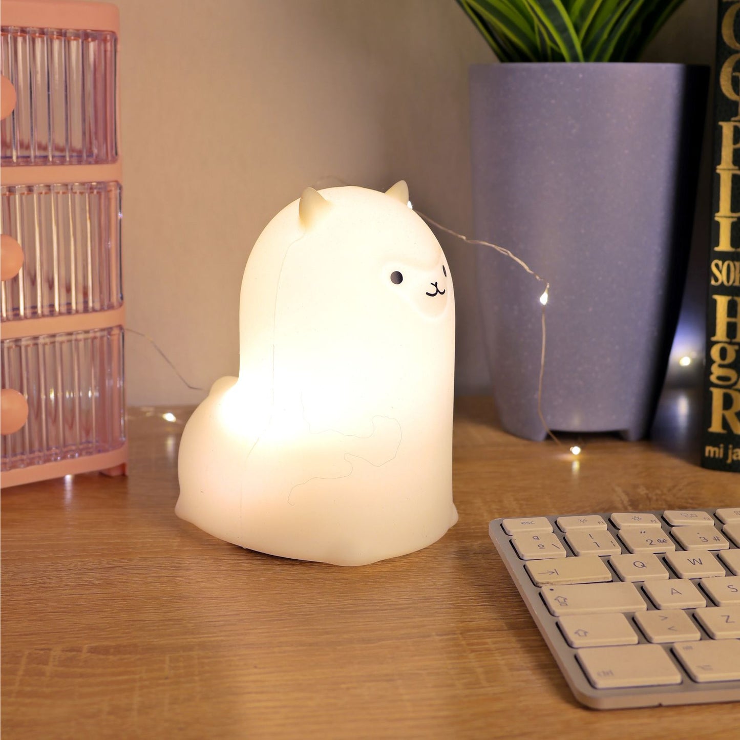 Lámpara de Noche de Silicona LED RGB Squishy Alpaca