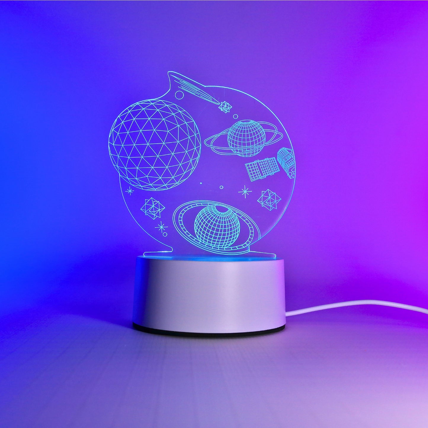 Lámpara Led RGB visualización 3D Universo