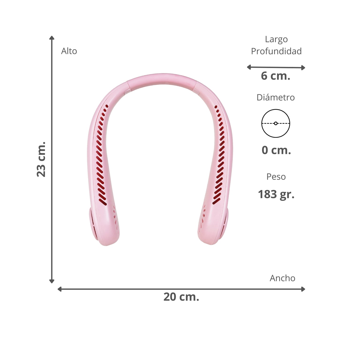 Ventilador De Cuello Portátil Rosa
