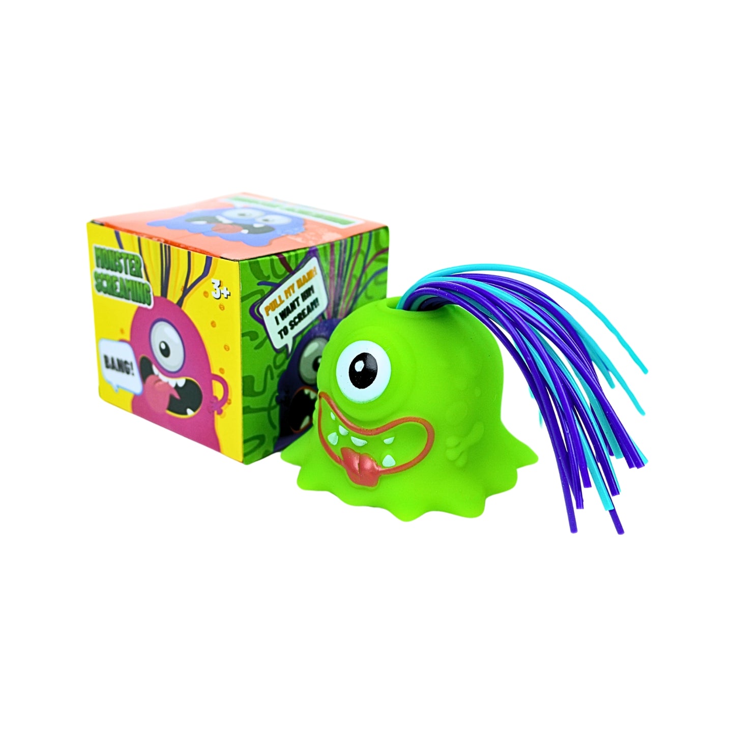 Muñeco Anti Estrés Scream Monster Jalando El Pelo Verde