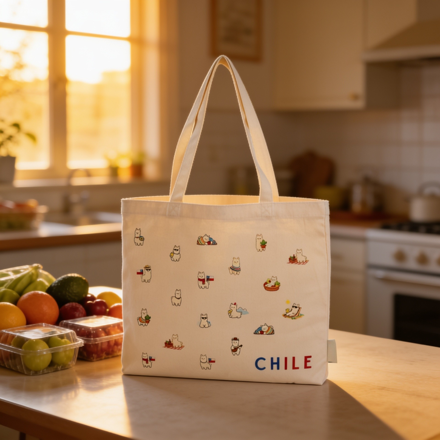 Bolsa De Lona Ecológica Diseño Llamitas
