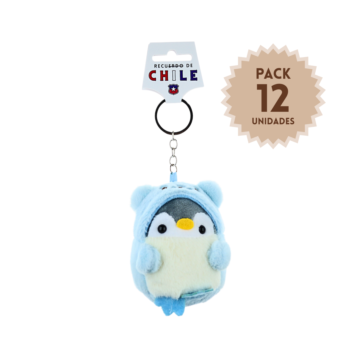 Pack 12 Llaveros De Peluche Souvenir Pingüino